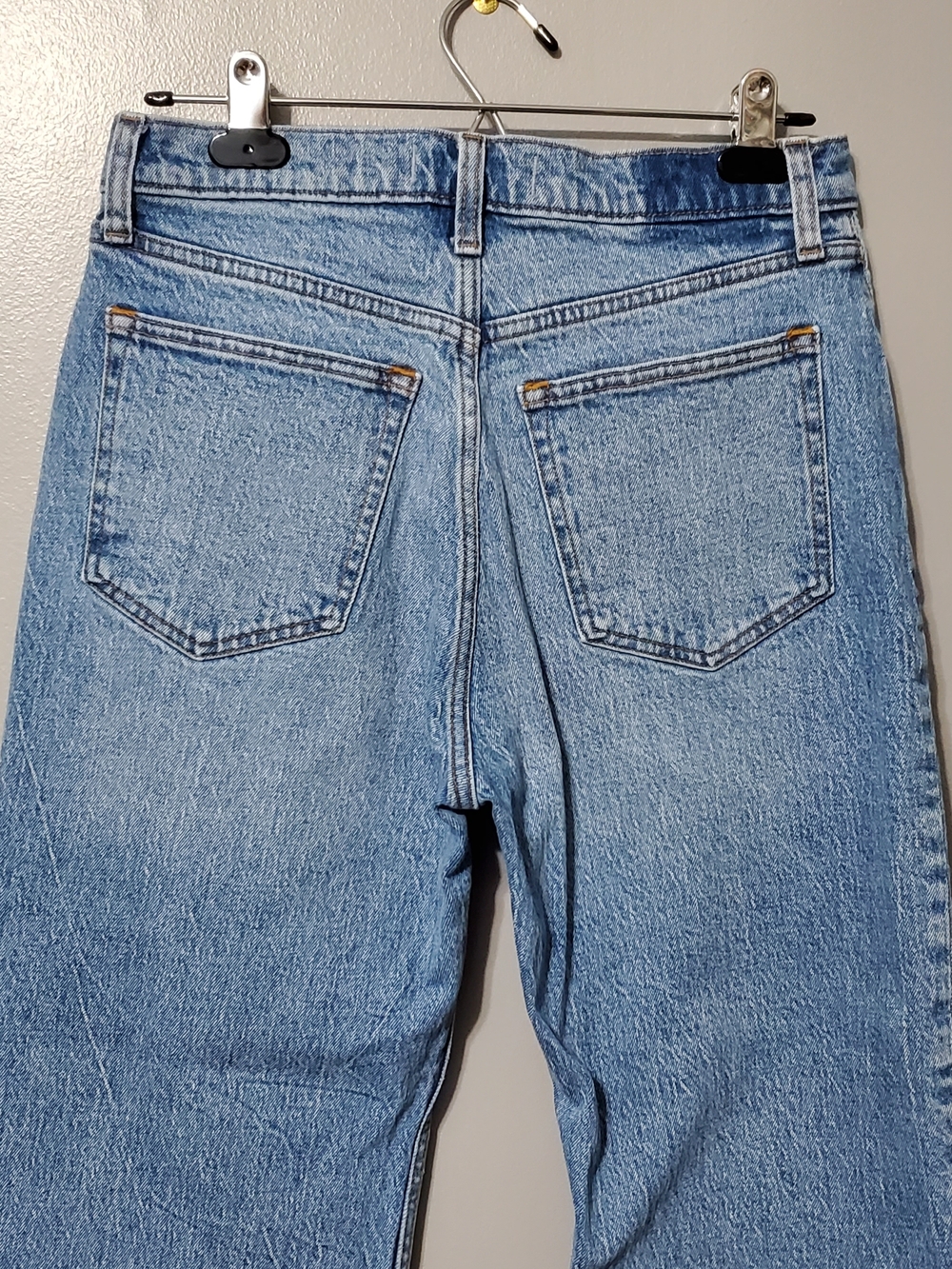 Abercrombie 90s Relaxed High Rise Stone Wash Denim Jeans Raw Hem Women's Sz 27 - Picture 5 of 8